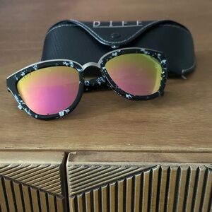 DIFF Rose 56mm Cat Eye Sunglasses Black White Tortoiseshell